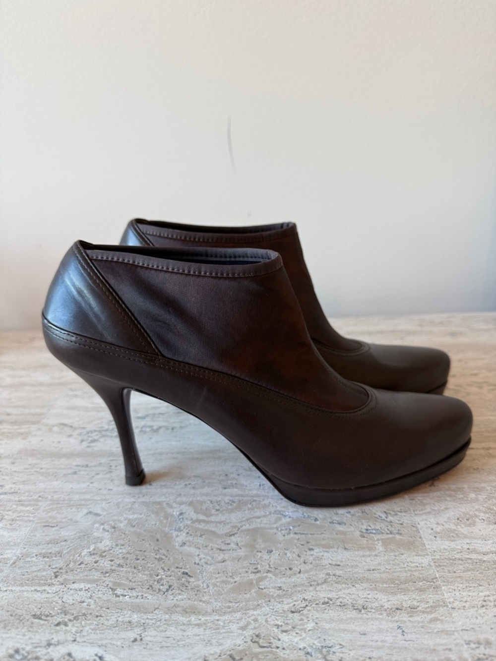 Amalfi Brown Leather Ankle Booties